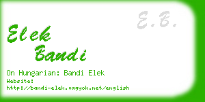 elek bandi business card
